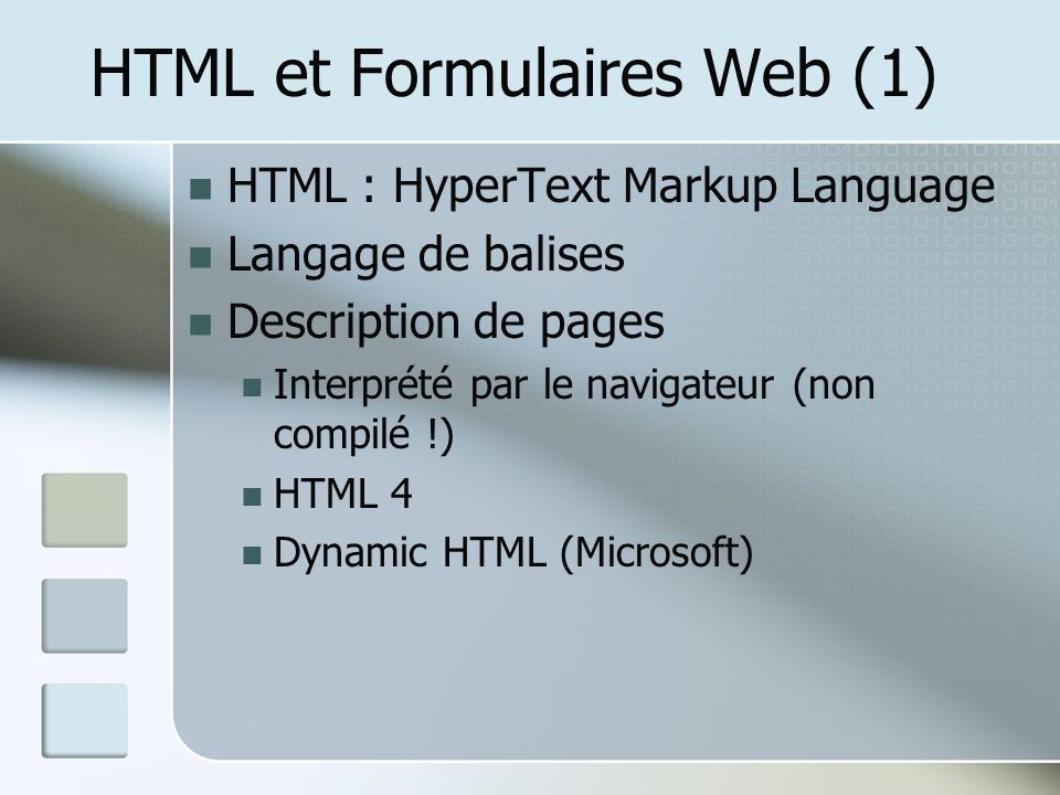 HTML et Formulaires Web (1)
