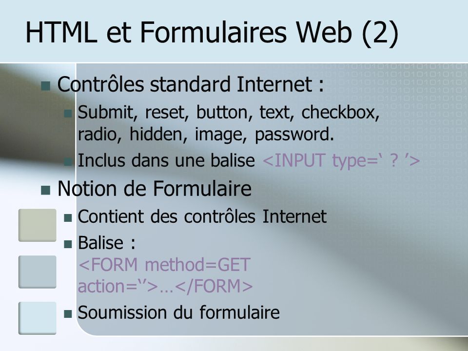 HTML et Formulaires Web (2)