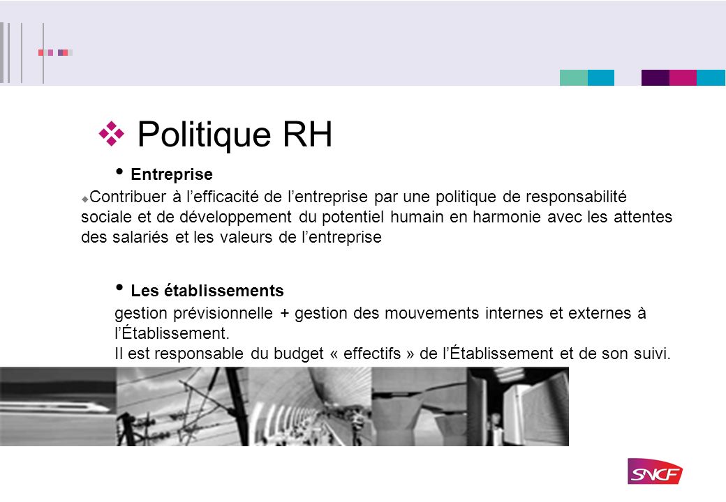 Politique RH Entreprise Les établissements