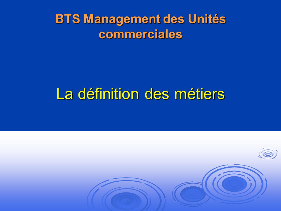 BTS Management des Unités commerciales