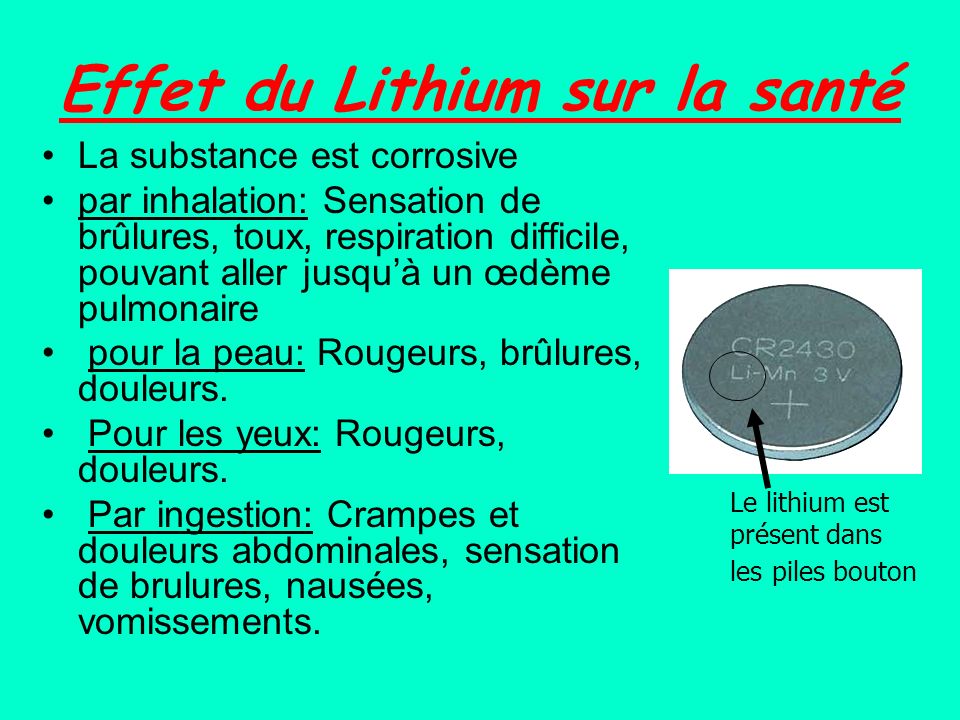 Effet du Lithium sur la santé