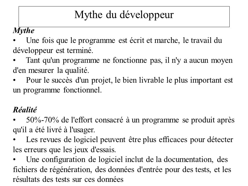 Mythe du développeur Mythe