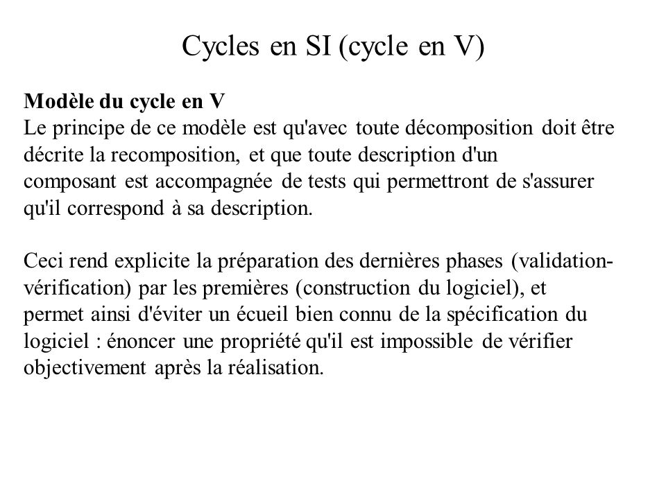 Cycles en SI (cycle en V)