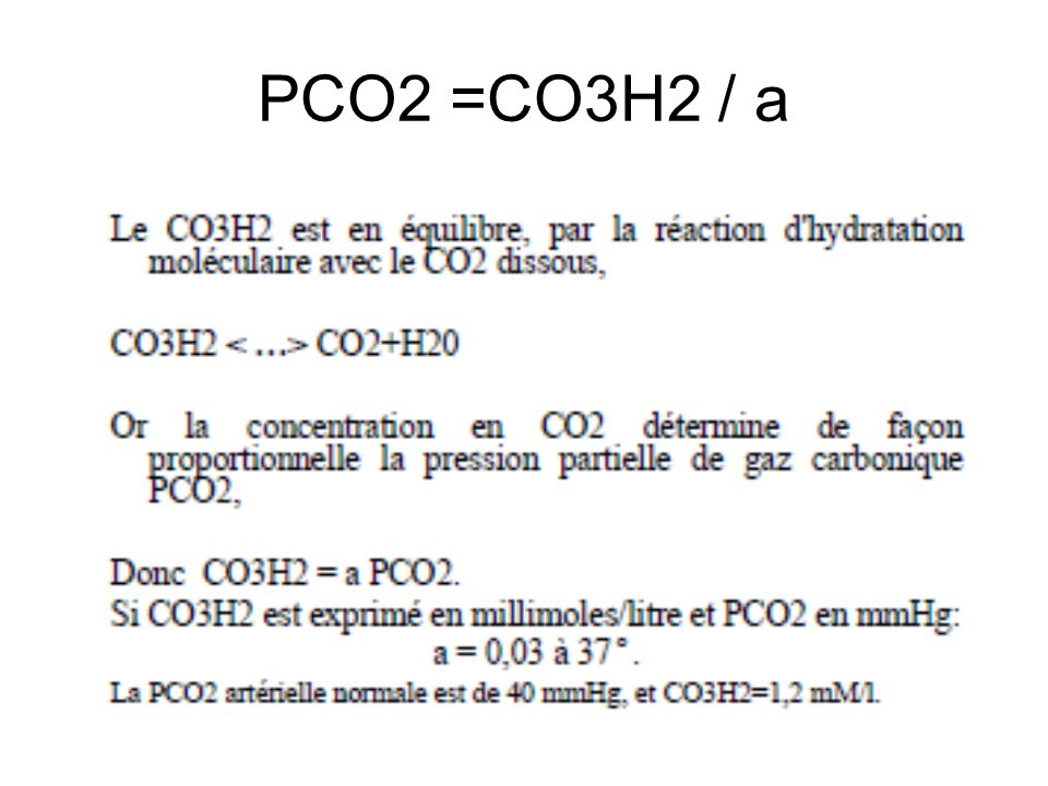 PCO2 =CO3H2 / a