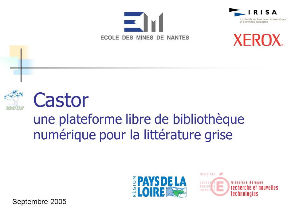 Castor une plateforme libre de bibliothèque numérique pour la littérature grise