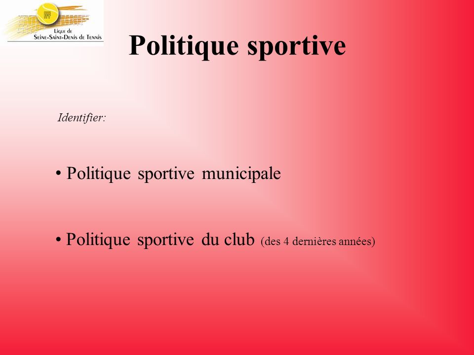 Politique sportive Politique sportive municipale