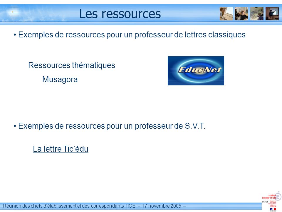 Les ressources Exemples de ressources pour un professeur de lettres classiques. Ressources thématiques.