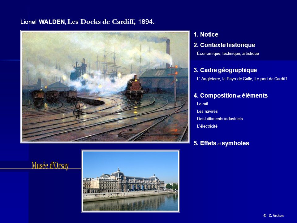 Lionel WALDEN, Les Docks de Cardiff, 1894.