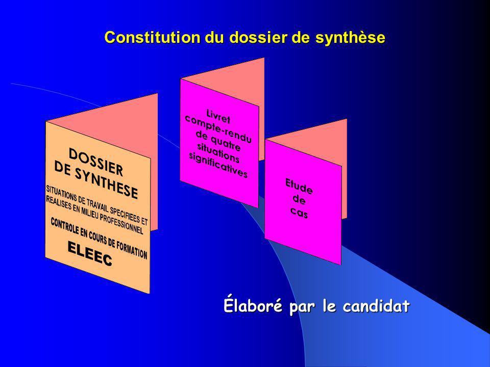 Constitution du dossier de synthèse