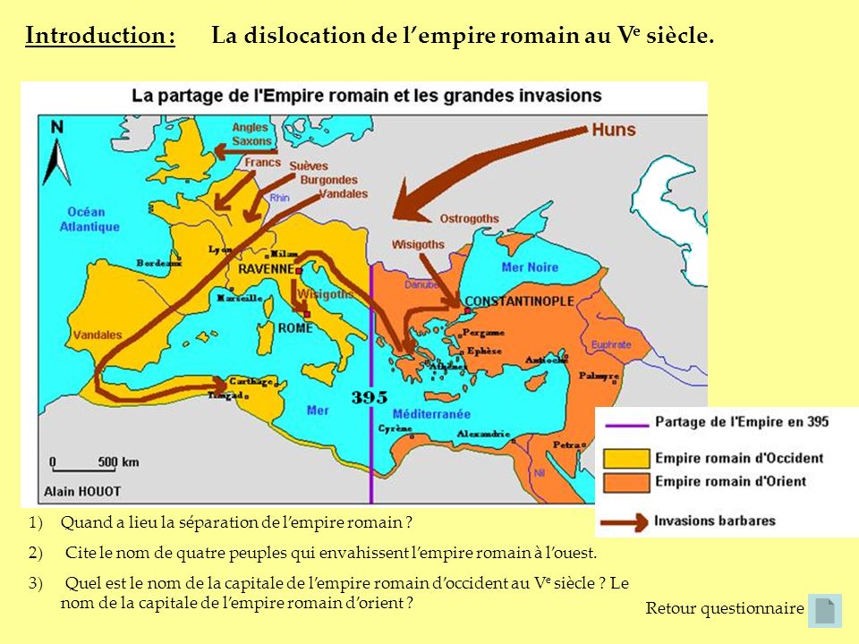 La dislocation de l’empire romain au Ve siècle.