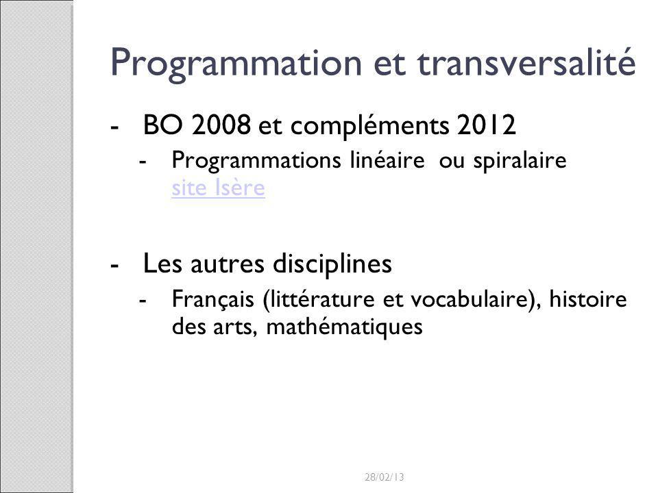Programmation et transversalité