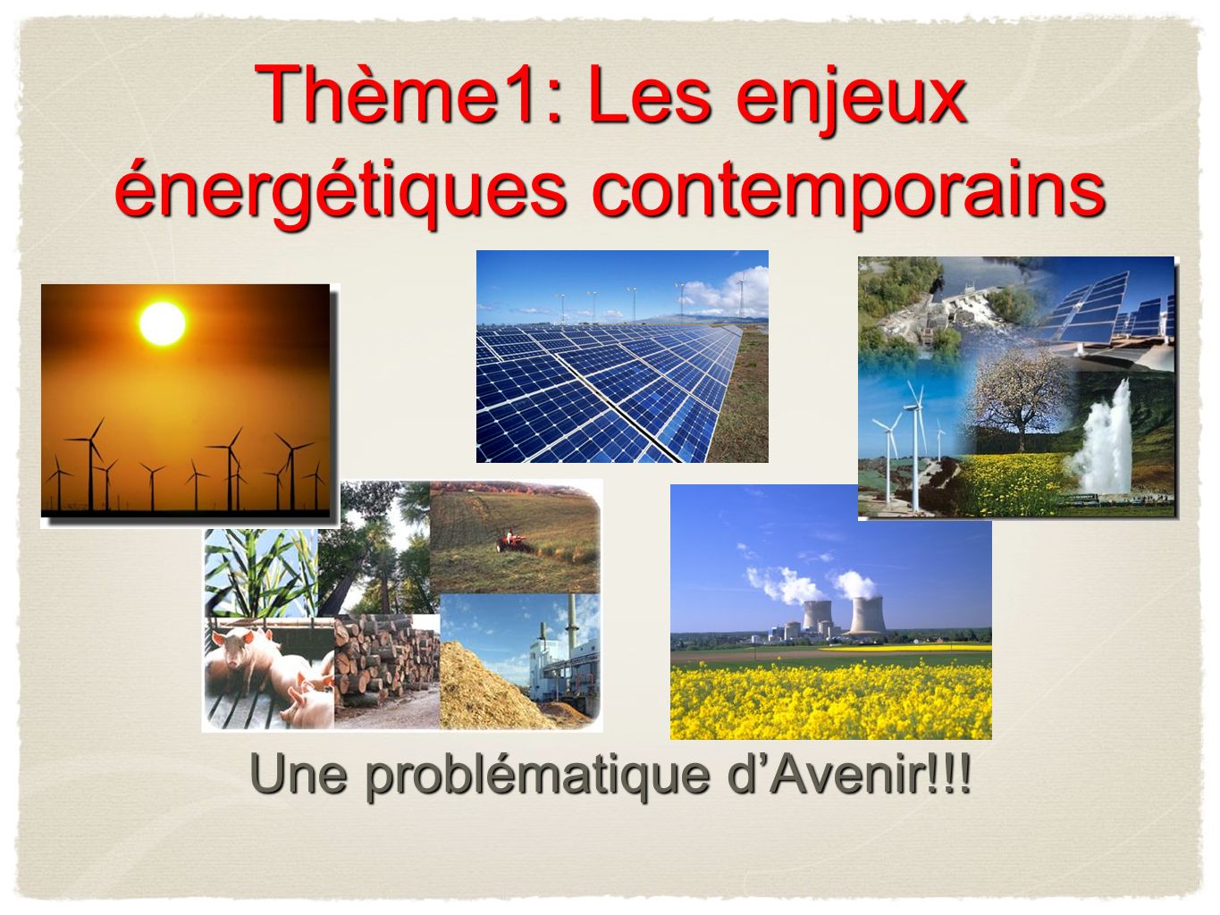 Thème1: Les enjeux énergétiques contemporains