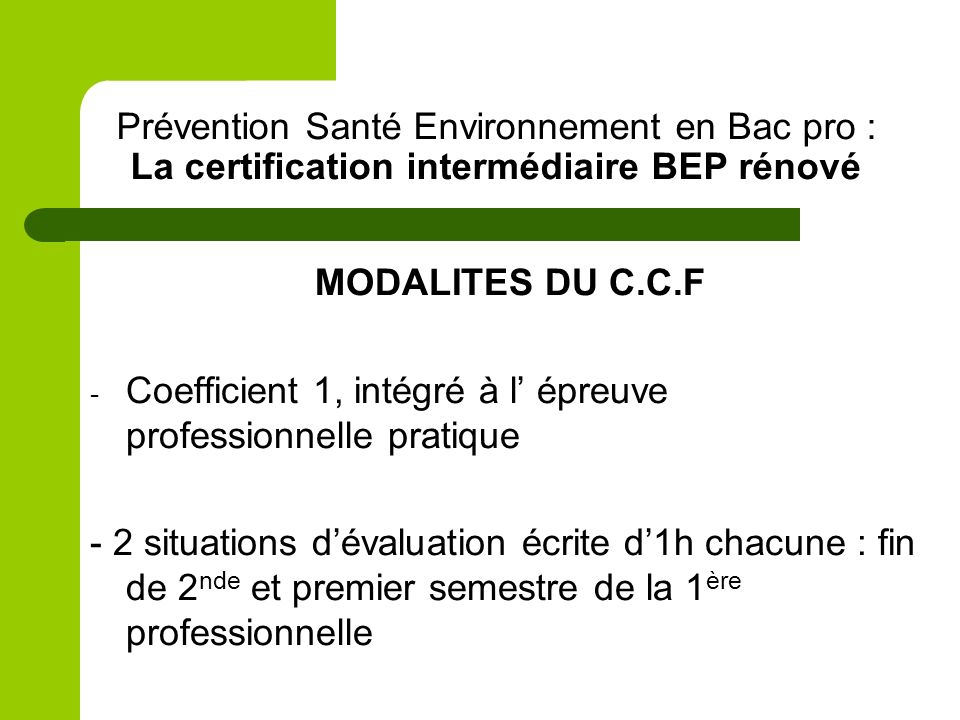 Prévention Santé Environnement en Bac pro : La certification intermédiaire BEP rénové
