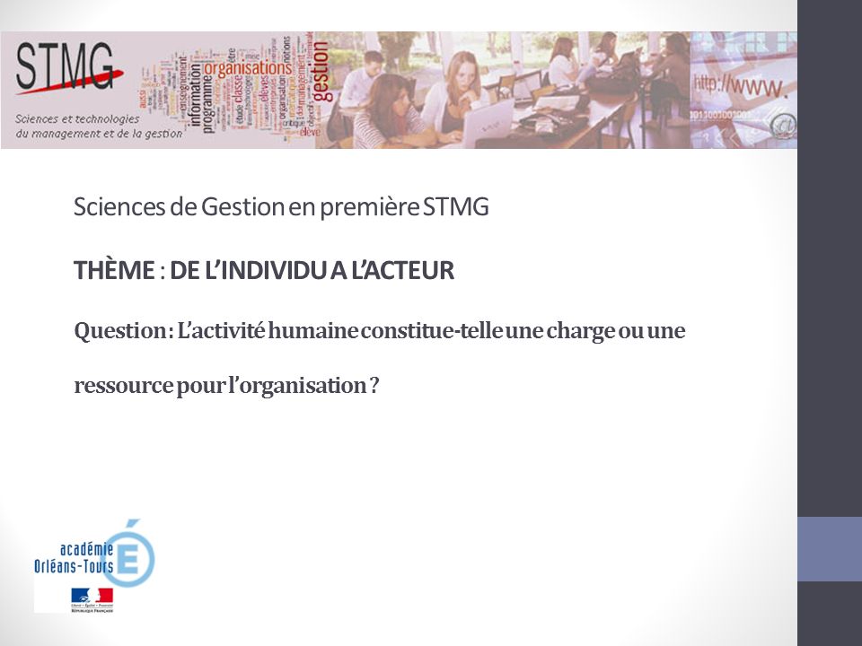 Sciences de Gestion en première STMG