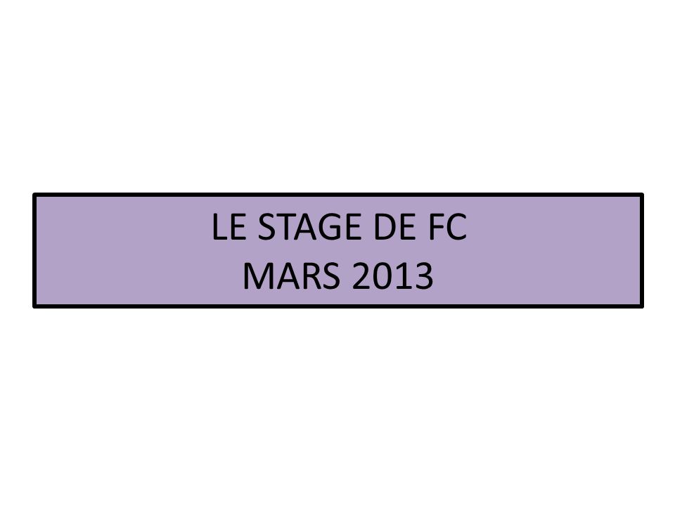 LE STAGE DE FC MARS 2013