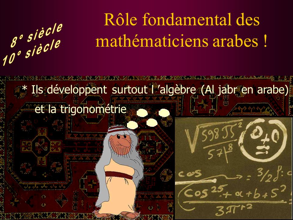 Rôle fondamental des mathématiciens arabes !