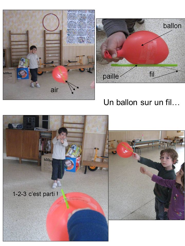 Un ballon sur un fil… prêts ballon fil paille air
