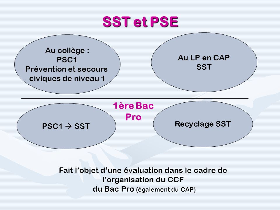 SST et PSE 1ère Bac Pro Au collège : Au LP en CAP PSC1 SST