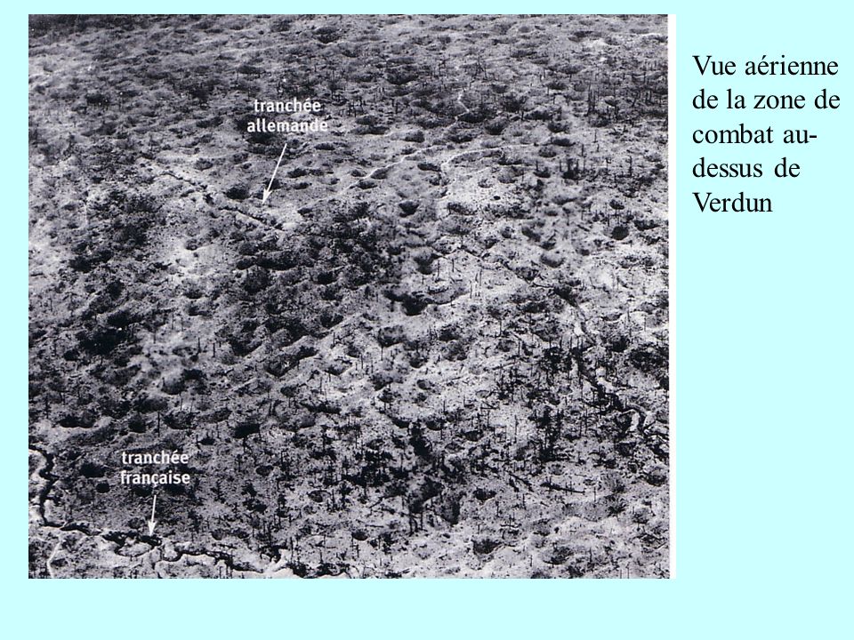 Vue aérienne de la zone de combat au-dessus de Verdun