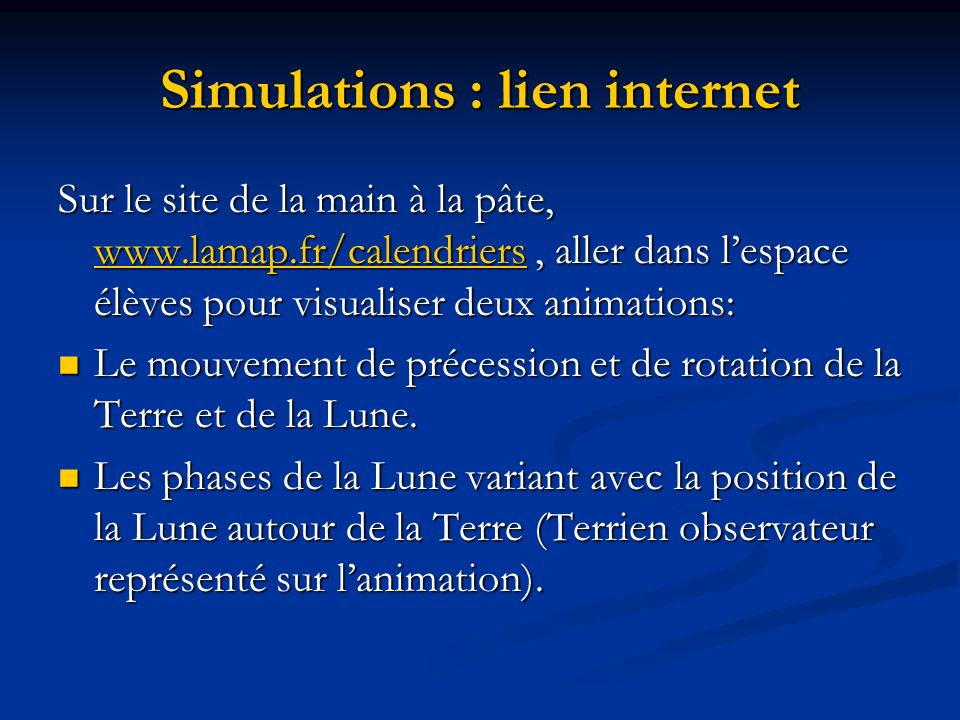 Simulations : lien internet