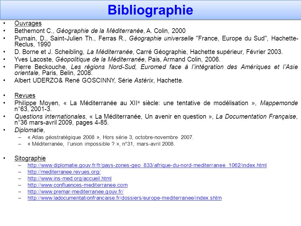Bibliographie Ouvrages