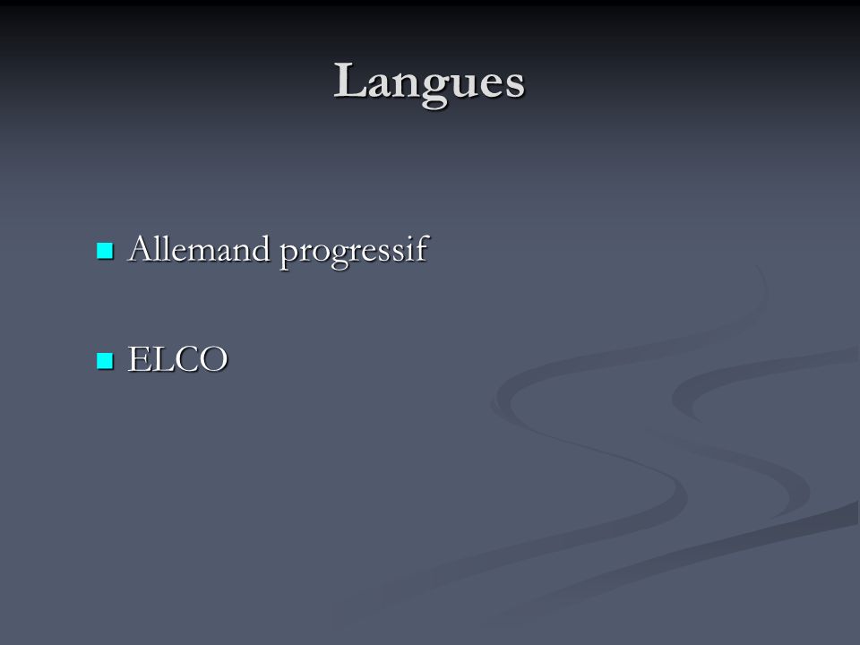Langues Allemand progressif ELCO