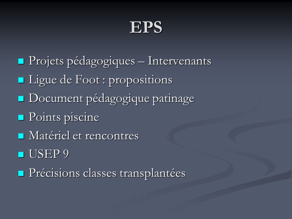 EPS Projets pédagogiques – Intervenants Ligue de Foot : propositions
