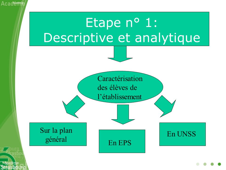 Etape n° 1: Descriptive et analytique