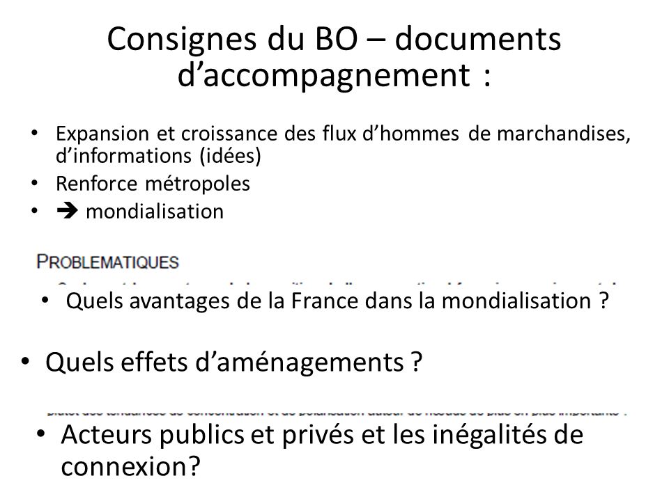 Consignes du BO – documents d’accompagnement :