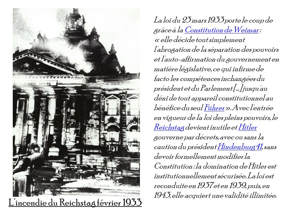 L’incendie du Reichstag février 1933