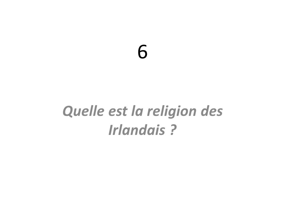 Quelle est la religion des Irlandais