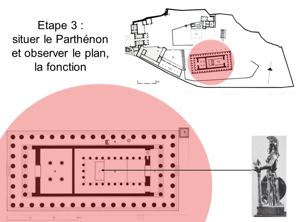 Etape 3 : situer le Parthénon et observer le plan, la fonction