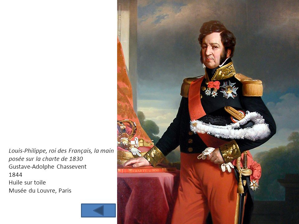 Louis-Philippe, roi des Français, la main posée sur la charte de 1830