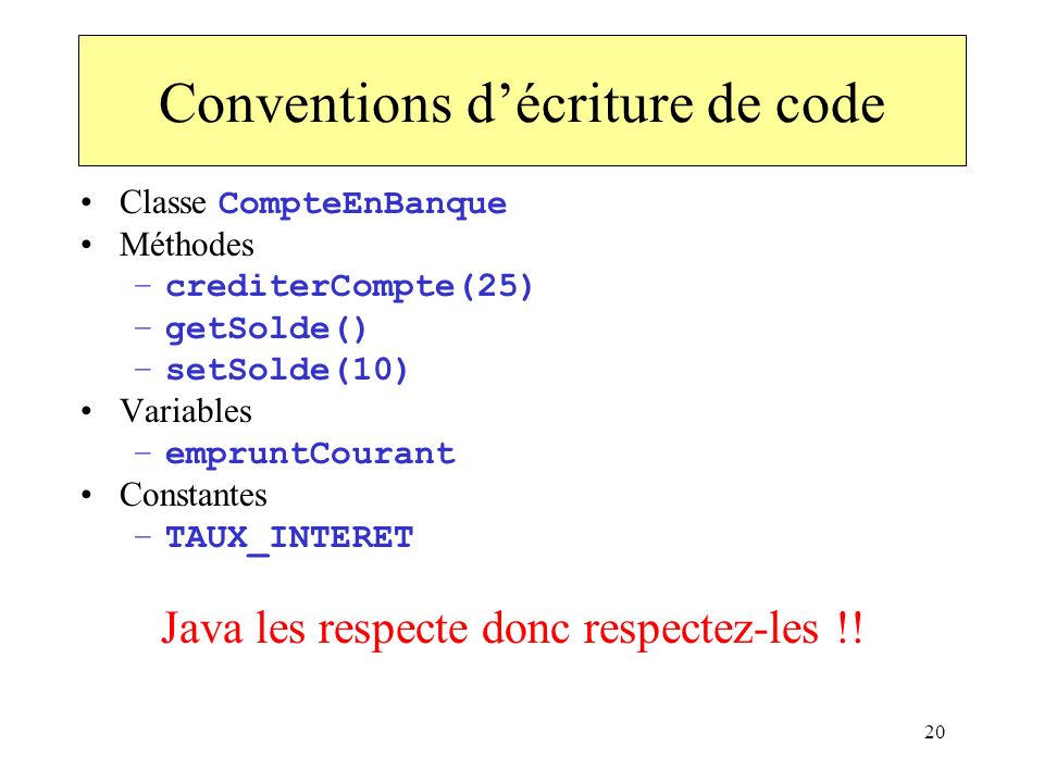 Conventions d’écriture de code
