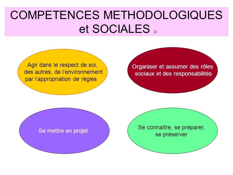 COMPETENCES METHODOLOGIQUES et SOCIALES (2)