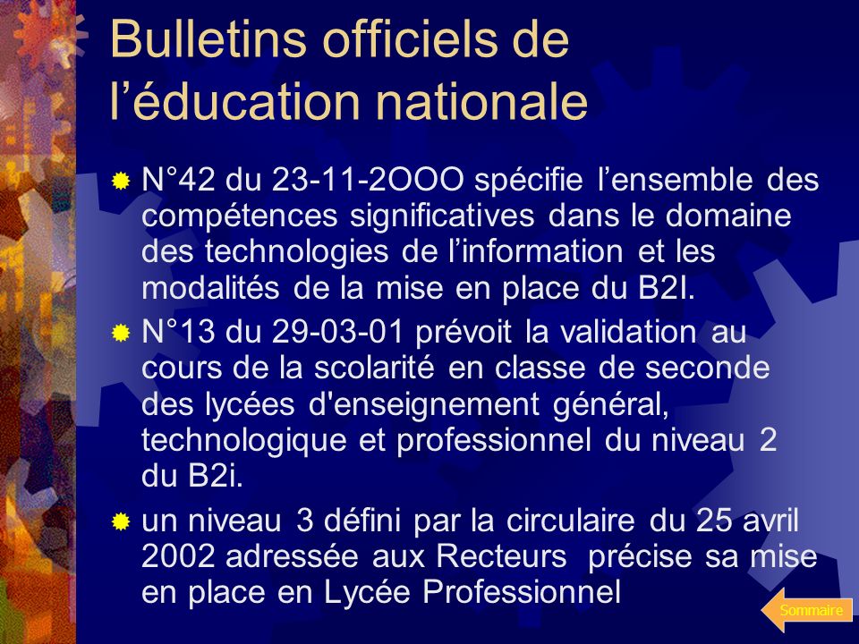 Bulletins officiels de l’éducation nationale