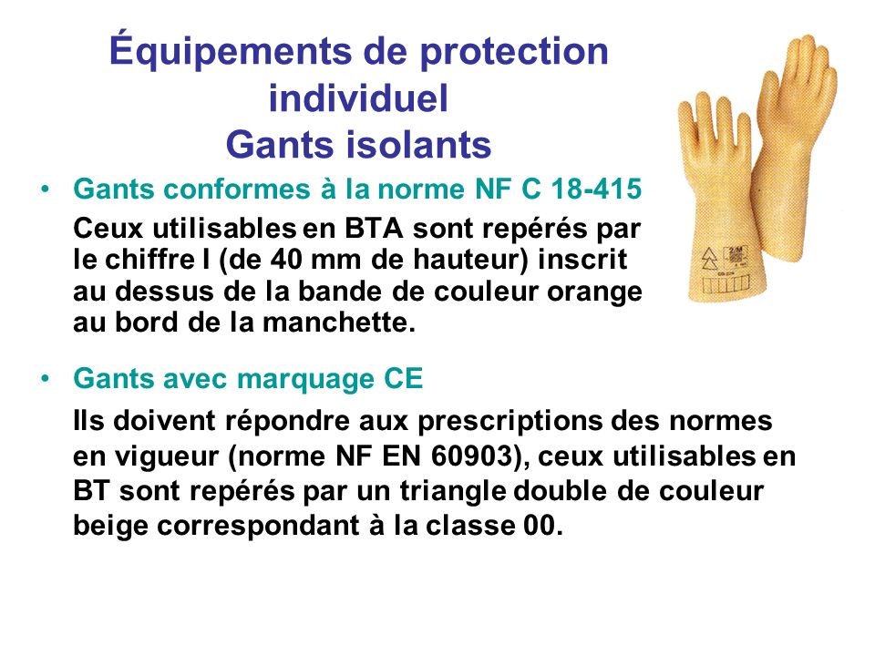 Équipements de protection individuel Gants isolants
