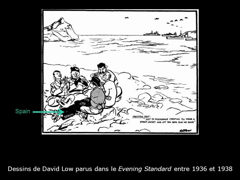 Dessins de David Low parus dans le Evening Standard entre 1936 et 1938