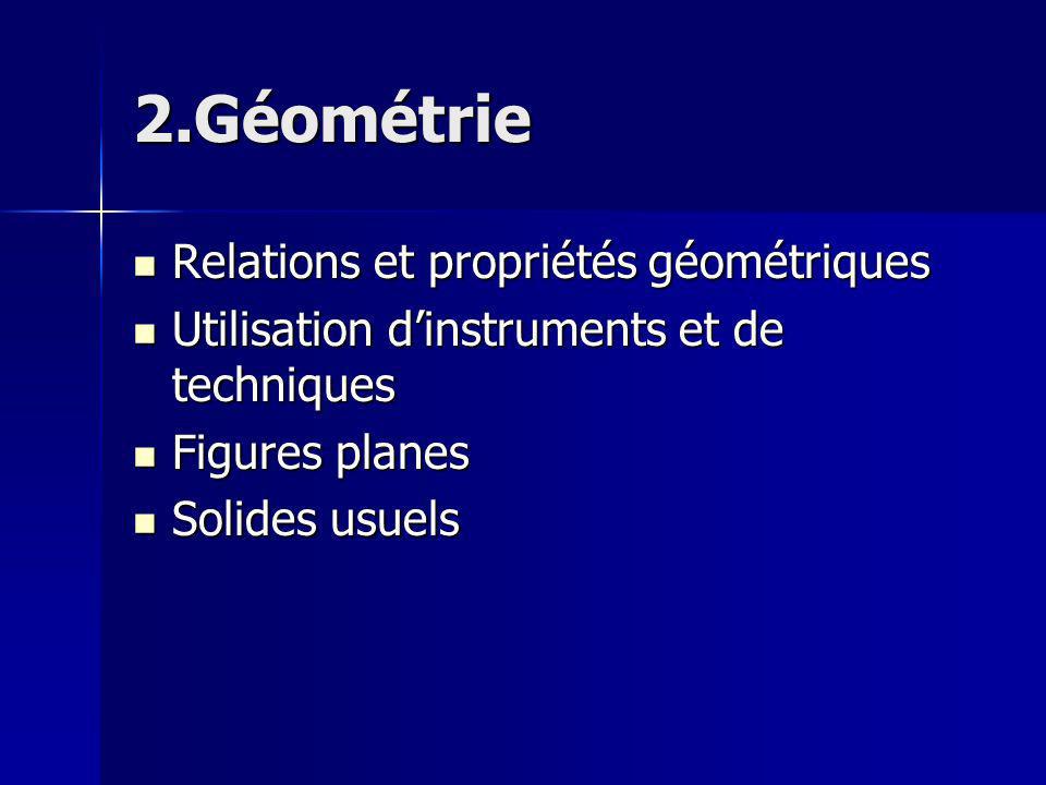 2.Géométrie Relations et propriétés géométriques