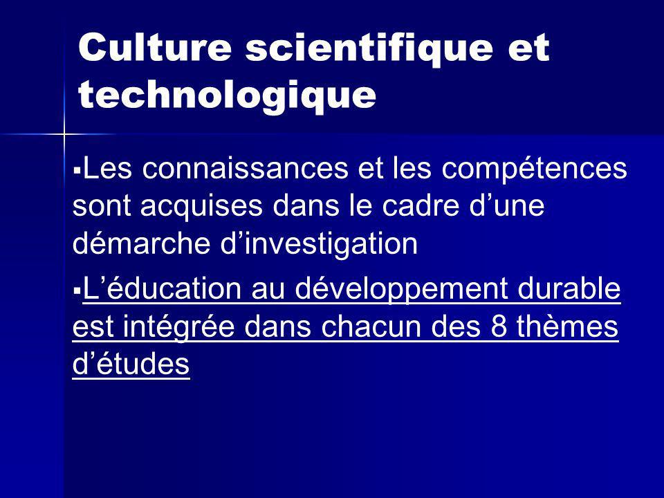Culture scientifique et technologique
