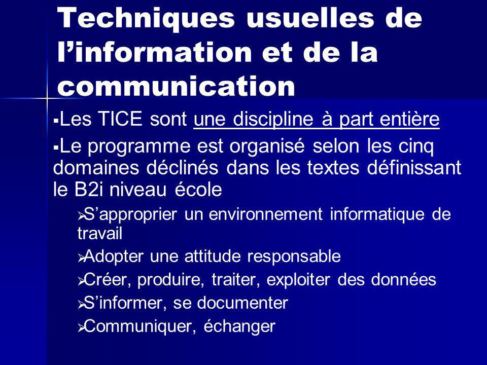 Techniques usuelles de l’information et de la communication