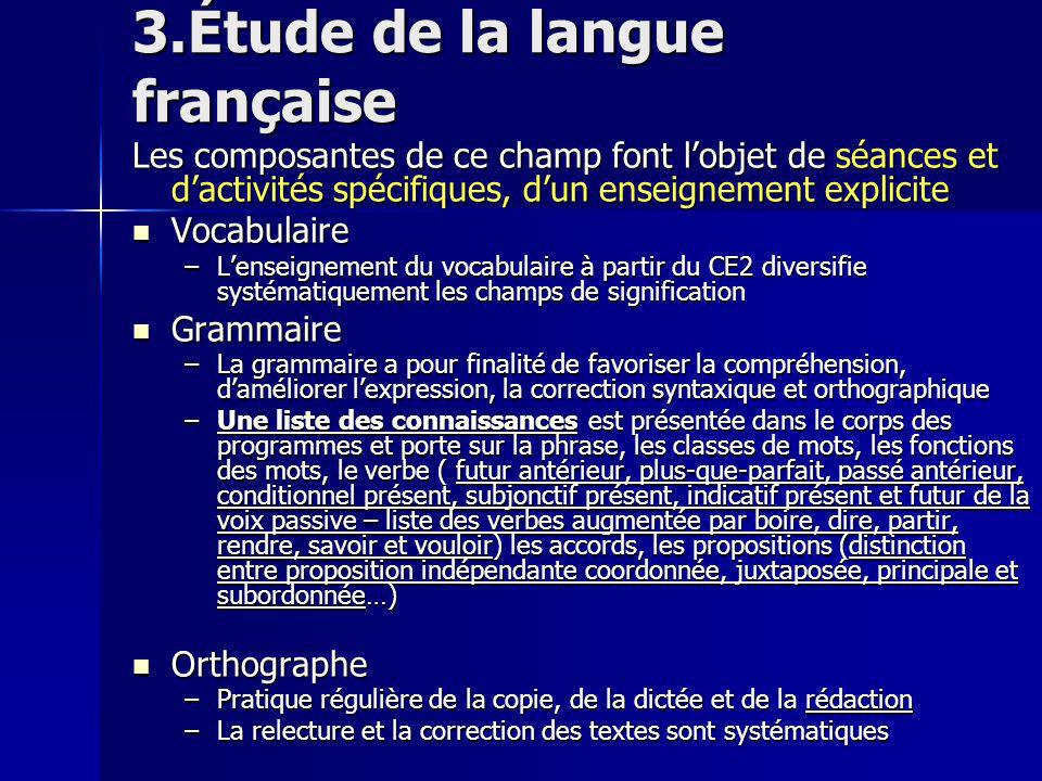 3.Étude de la langue française