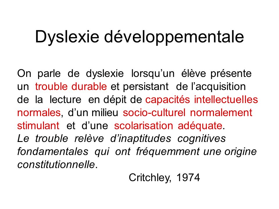 Dyslexie développementale