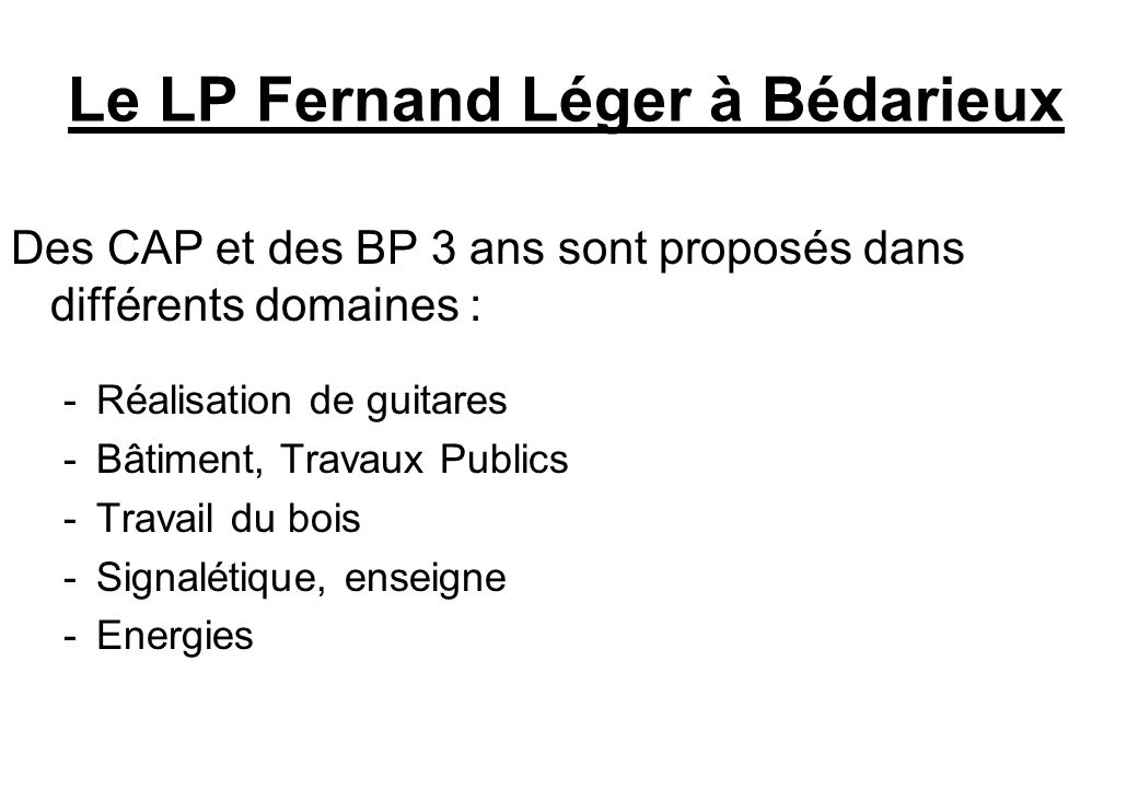 Le LP Fernand Léger à Bédarieux