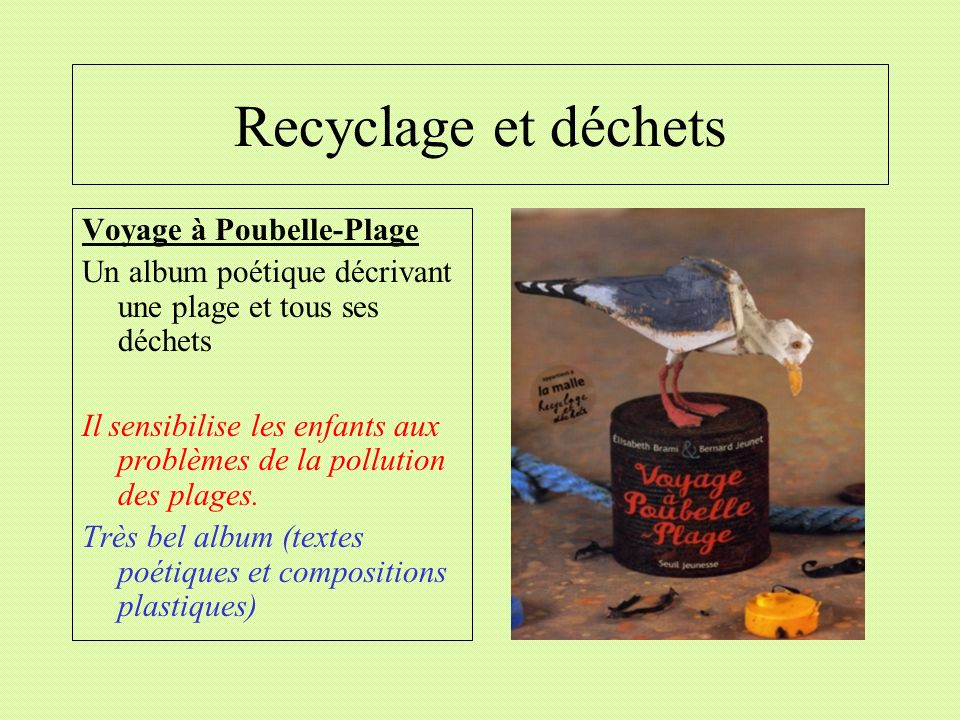 Recyclage et déchets Voyage à Poubelle-Plage