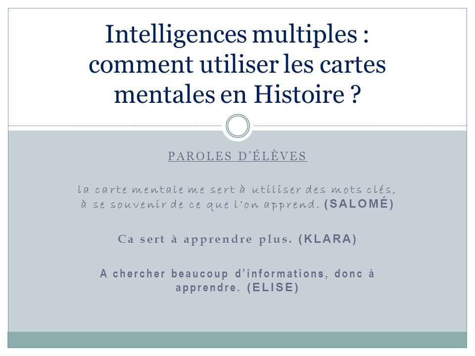 Intelligences multiples : comment utiliser les cartes mentales en Histoire
