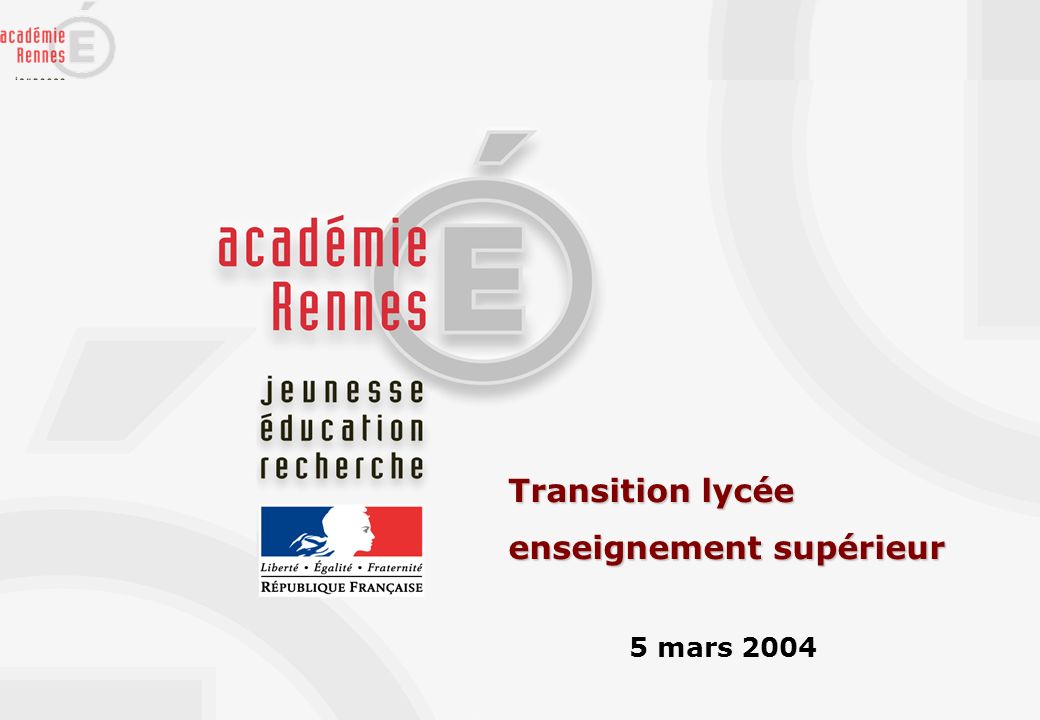 Journée sur la transition lycées - enseignement supérieur 5 mars 2004