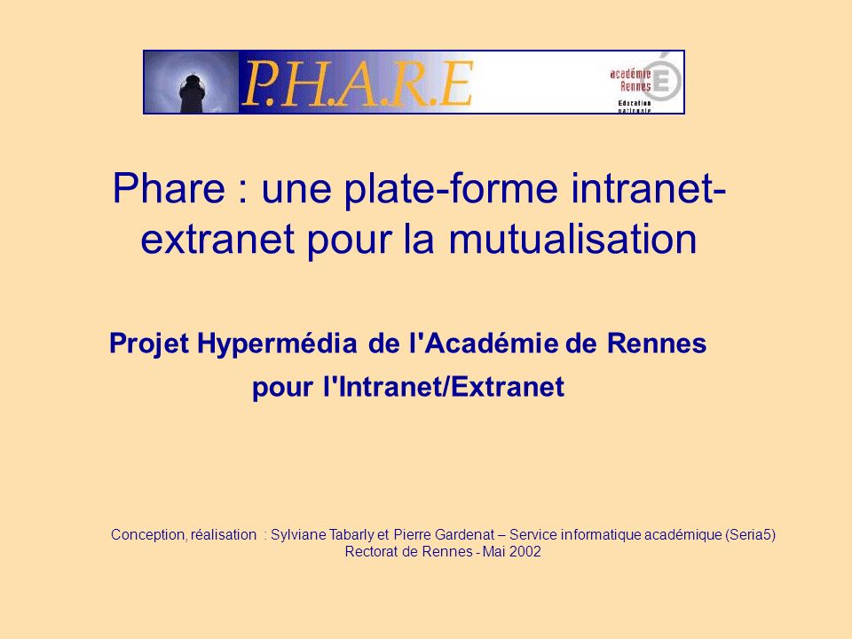 Phare : une plate-forme intranet-extranet pour la mutualisation