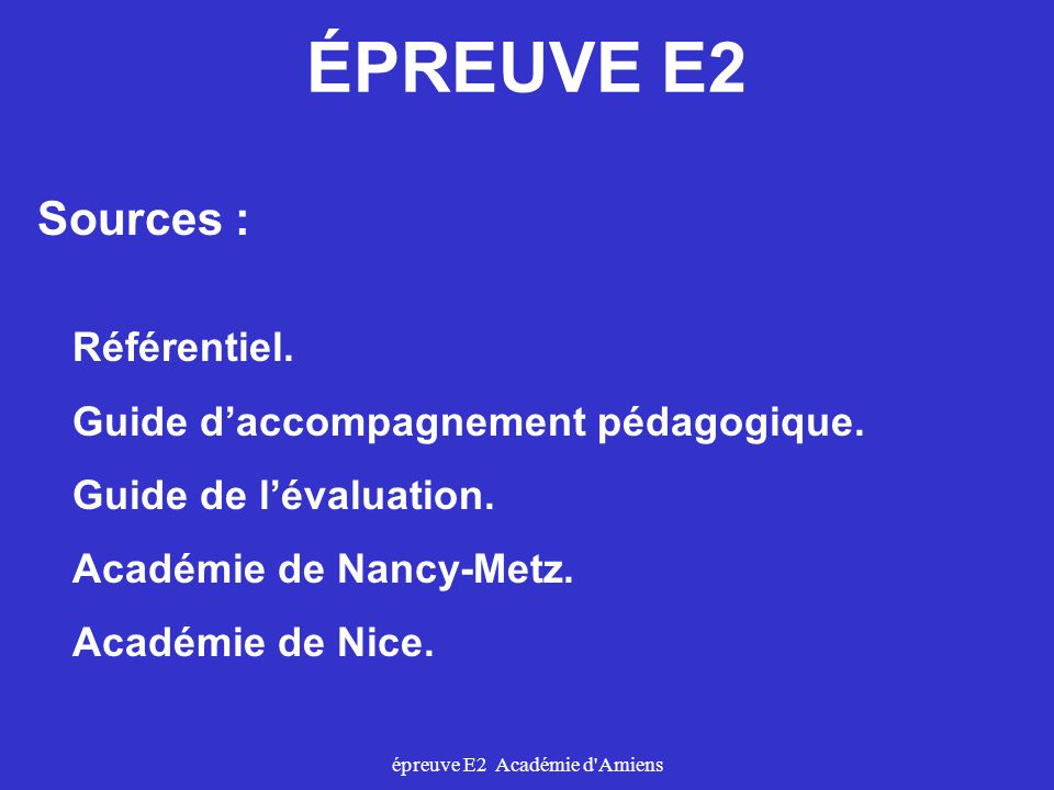 épreuve E2 Académie d Amiens