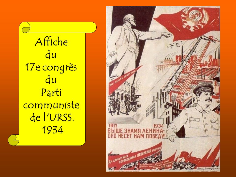 Affiche du 17e congrès Parti communiste de l URSS. 1934